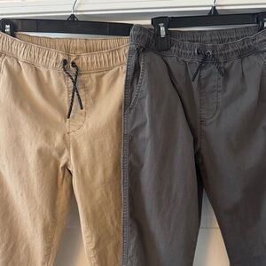 Bundle of 2 Sonoma Kids Casual Drawstring Pants - Tan and Gray